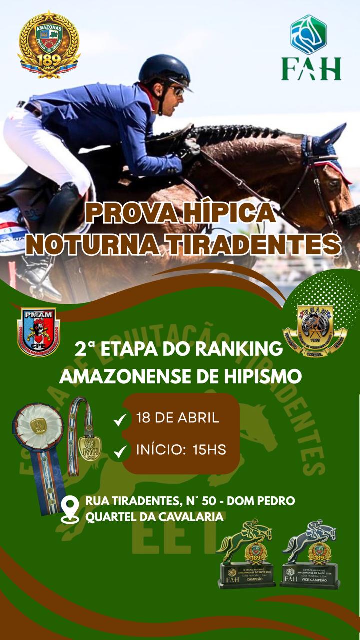 Etapa do ranking amazonense de hipismo será realizada no dia 18 de abril